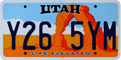 UT license plate Y265YM