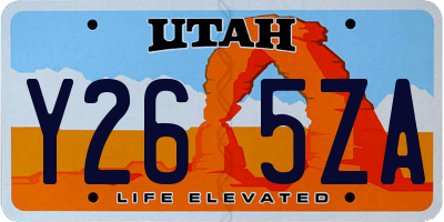 UT license plate Y265ZA