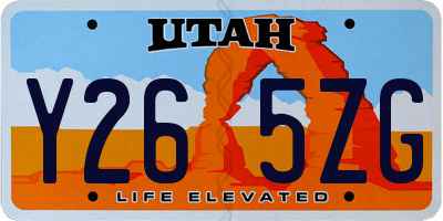 UT license plate Y265ZG