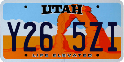UT license plate Y265ZI