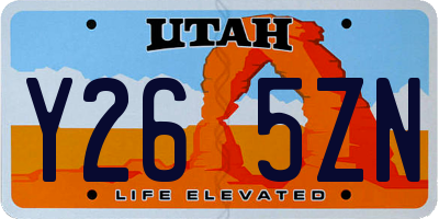 UT license plate Y265ZN