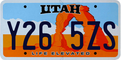 UT license plate Y265ZS