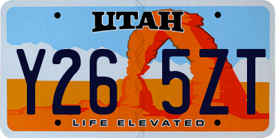 UT license plate Y265ZT