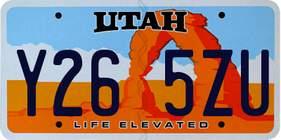 UT license plate Y265ZU