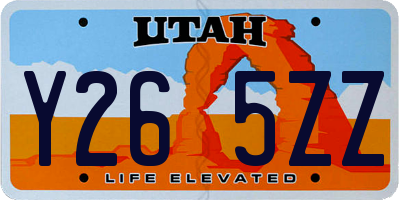 UT license plate Y265ZZ