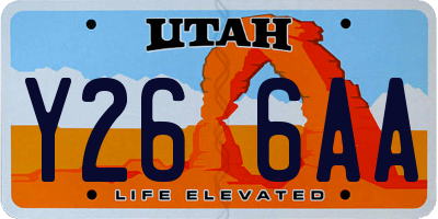 UT license plate Y266AA