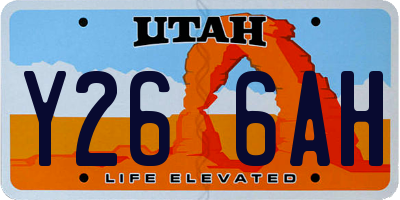 UT license plate Y266AH