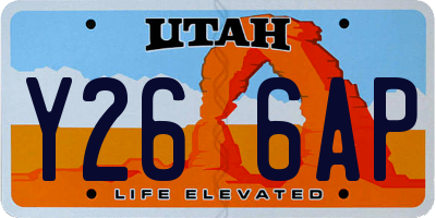 UT license plate Y266AP