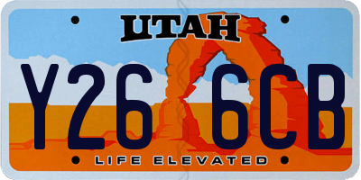 UT license plate Y266CB