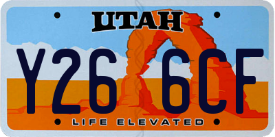 UT license plate Y266CF