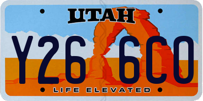 UT license plate Y266CO