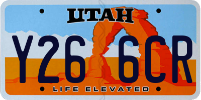 UT license plate Y266CR
