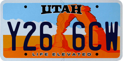 UT license plate Y266CW