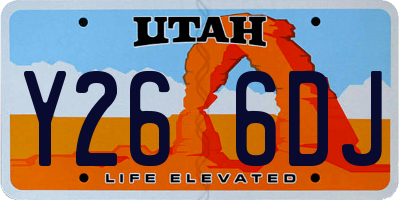 UT license plate Y266DJ