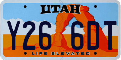 UT license plate Y266DT