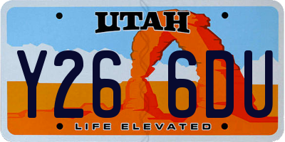 UT license plate Y266DU