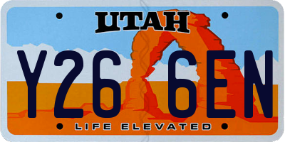 UT license plate Y266EN