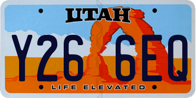 UT license plate Y266EQ