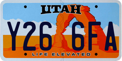 UT license plate Y266FA