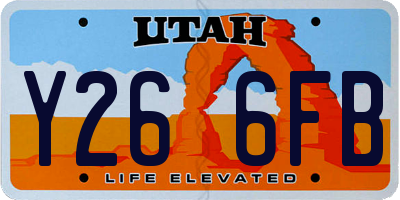 UT license plate Y266FB
