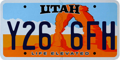 UT license plate Y266FH