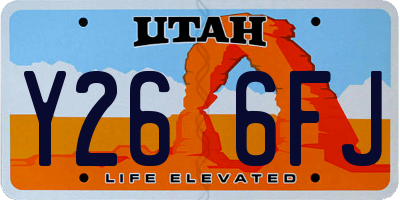 UT license plate Y266FJ