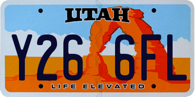 UT license plate Y266FL