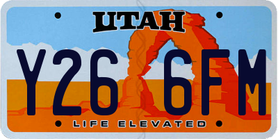UT license plate Y266FM
