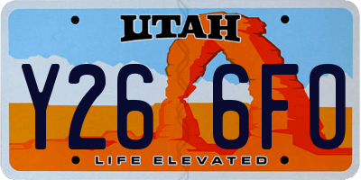 UT license plate Y266FO