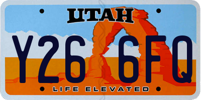 UT license plate Y266FQ
