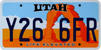 UT license plate Y266FR