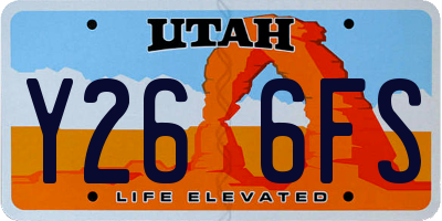 UT license plate Y266FS