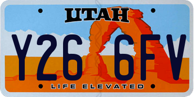 UT license plate Y266FV