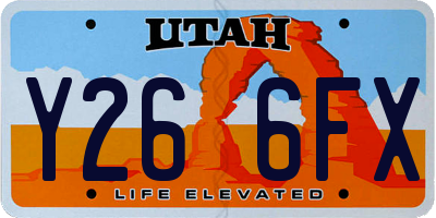 UT license plate Y266FX