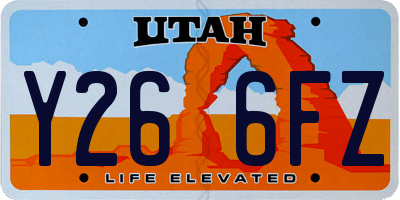 UT license plate Y266FZ