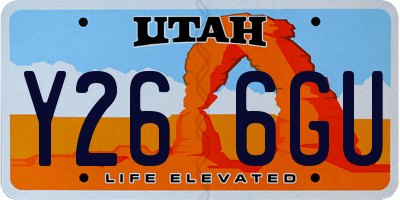 UT license plate Y266GU