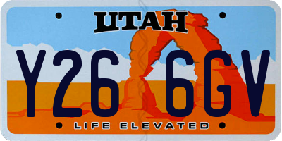 UT license plate Y266GV