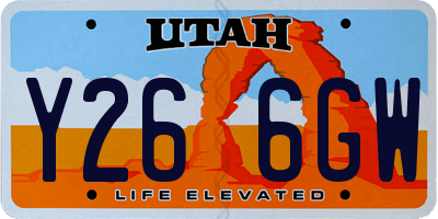 UT license plate Y266GW