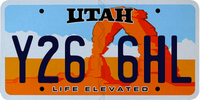 UT license plate Y266HL