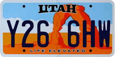 UT license plate Y266HW