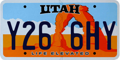 UT license plate Y266HY