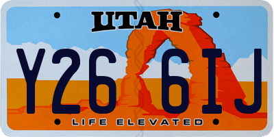 UT license plate Y266IJ