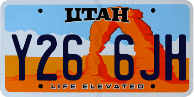 UT license plate Y266JH