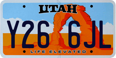 UT license plate Y266JL