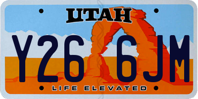 UT license plate Y266JM