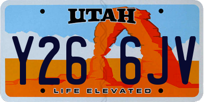 UT license plate Y266JV
