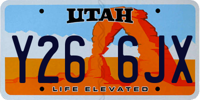 UT license plate Y266JX