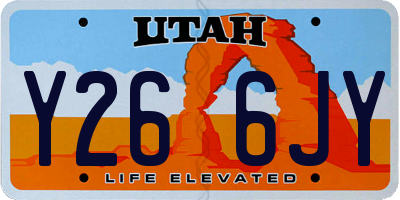 UT license plate Y266JY