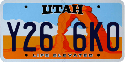 UT license plate Y266KO