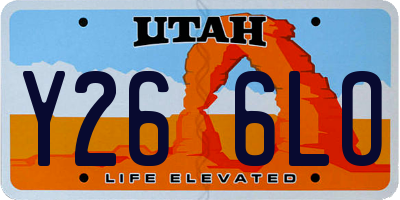 UT license plate Y266LO